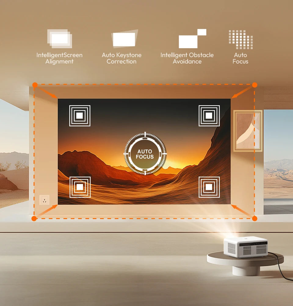 Pametni projektor BYINTEK LOVE U14 4K - 1250 ANSI lumnov, Full HD 1080P, WiFi 6, Bluetooth, samodejno ostrenje, pripravljen za domači kino 