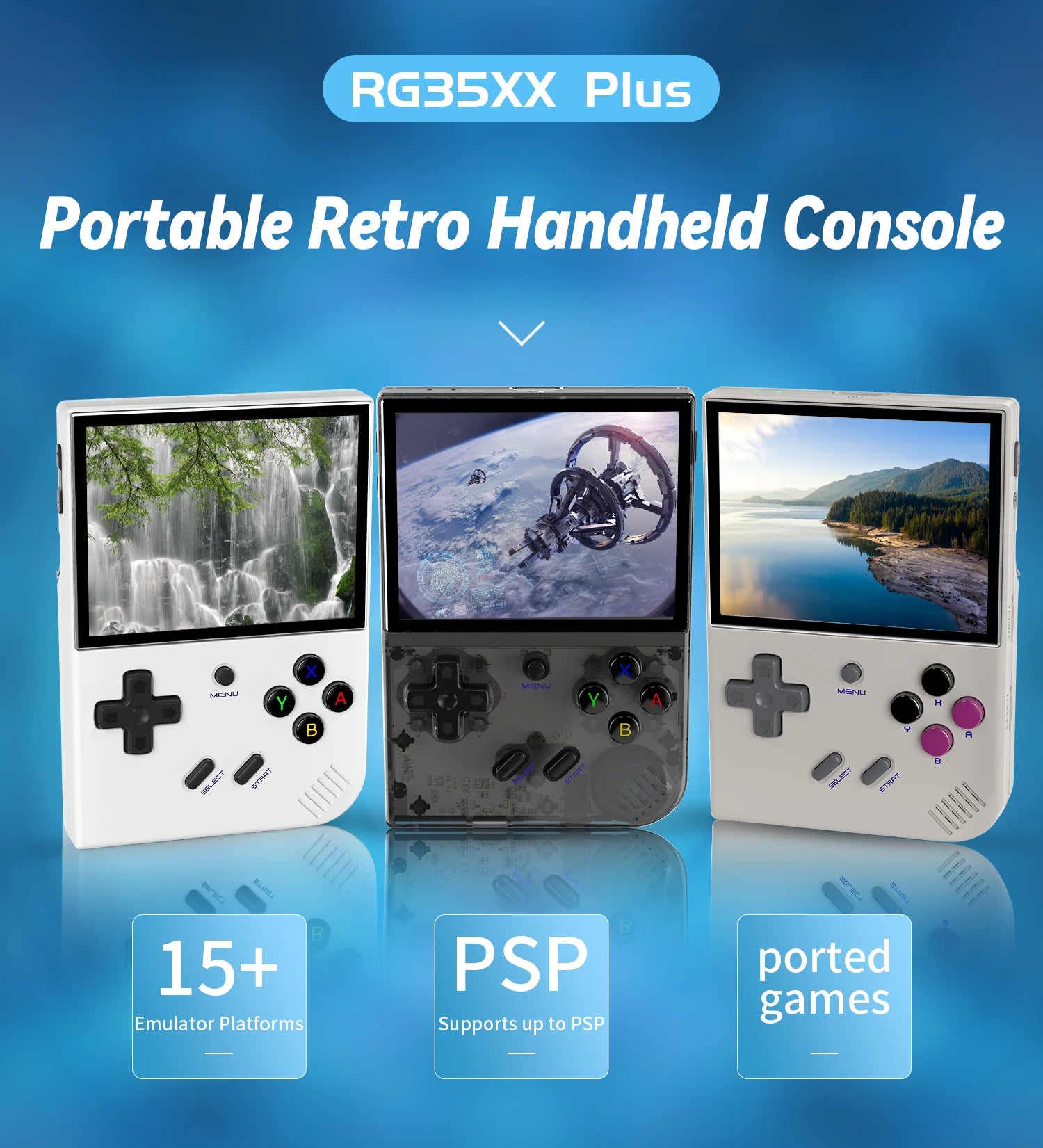 ANBERNIC RG35XX Plus Retro Handheld Game Console | 3.5'' IPS Screen, Linux, HD-MI TV Output, Portable Video Game Player