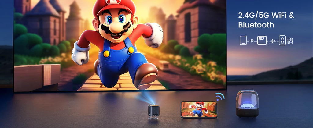 Mini projektor WiMiUS DLP | 1080P HD, pametni Android, prenosni in brezžični 