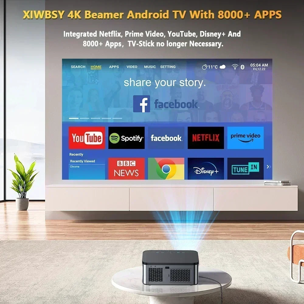 XIWBSY Full HD 1080P projektor 25000 lumnov Wifi6 8K Android projektor 3D Smart Home Theater Cinema Proyector Outdoor Beamer