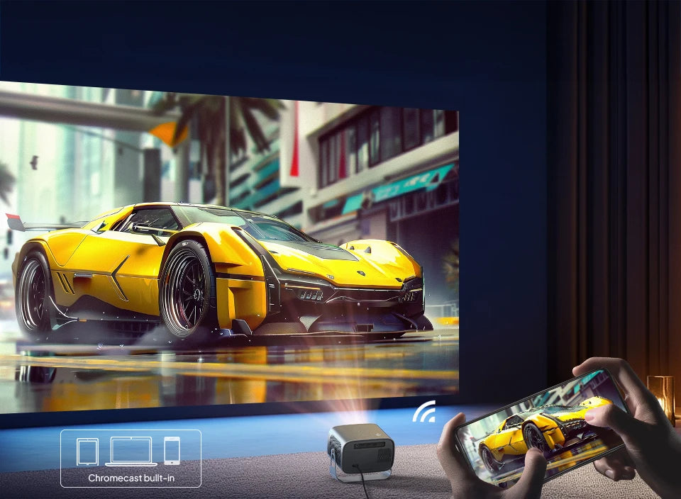 Mini prenosni projektor VEVSHAO A12 - LED, Android 11, WiFi 6, podpora za 4K 