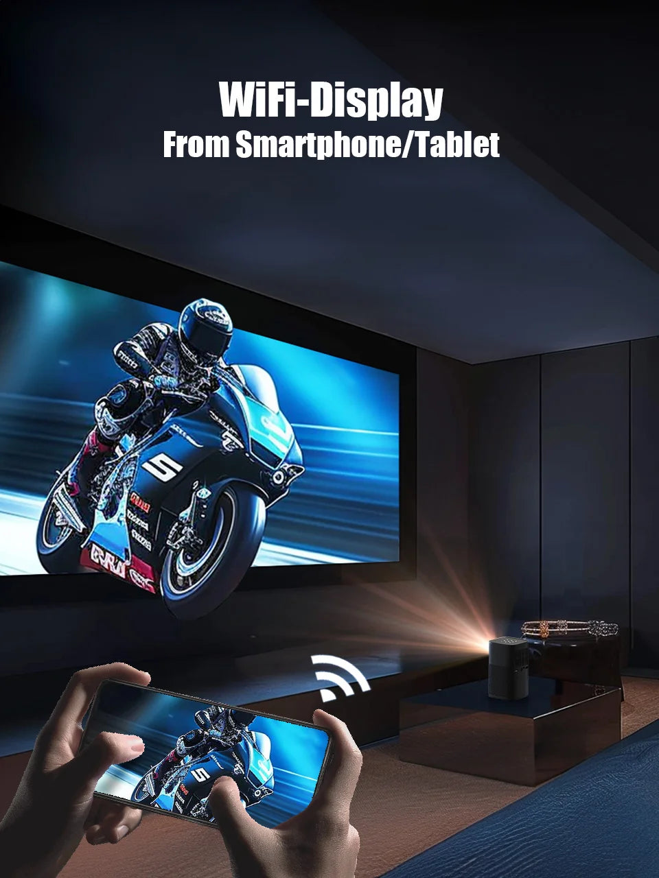 VEVSHAO V30 3D projektor - 4K pametni prenosni domači kino Android 