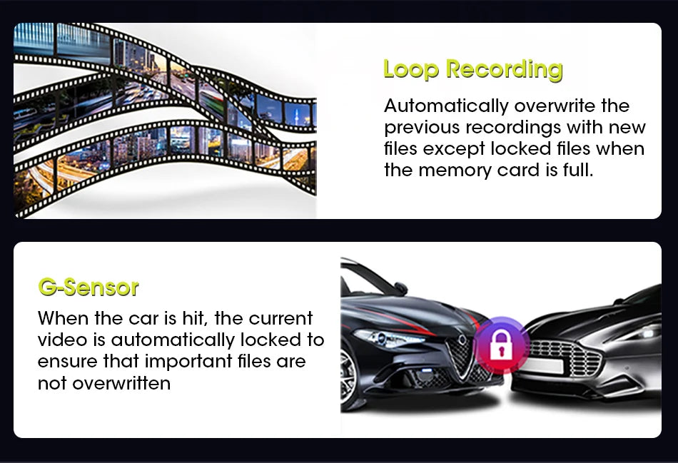 4K Dash Cam 3840x2160P - video snemanje, brezžični CarPlay &amp; Android Auto, 5G WiFi, GPS navigacija, AUX, avtomobilski DVR z dvojno lečo