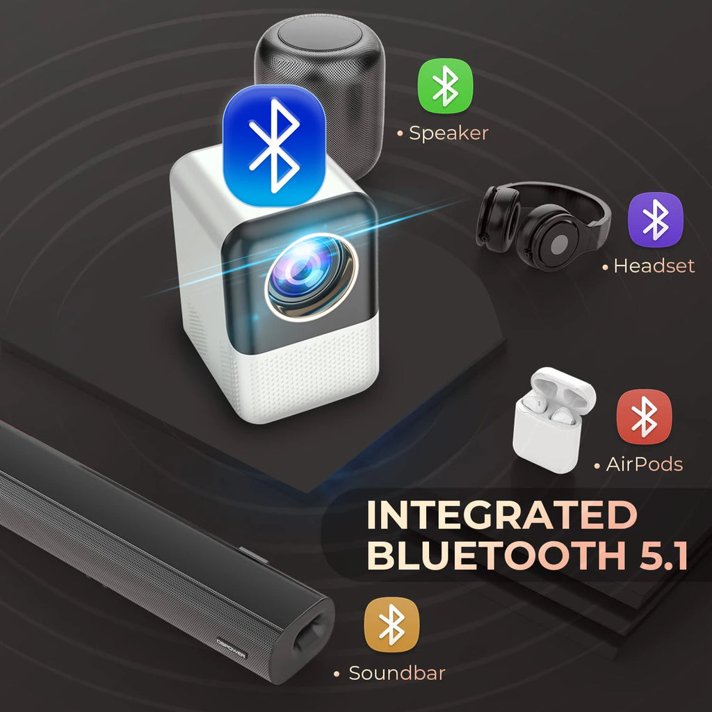 Mini projektor Salange P700 - podprt 4K, Android 10, Full HD 1080P