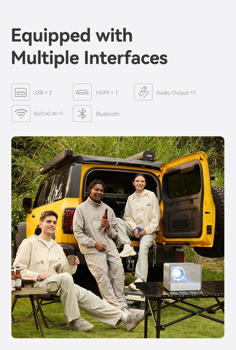 Projektor Wanbo DaVinci 1 Pro Full HD 1080P, 4K, Google TV 11.0, samodejno ostrenje, 5G WiFi, prenosni hišni kino 