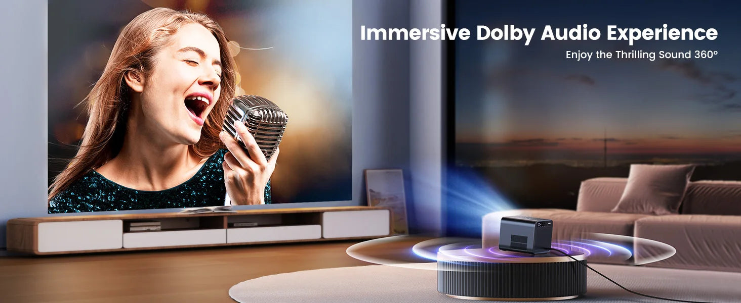 Projektor, ki podpira Wimius 4K - 30000 lumnov, samodejno ostrenje, WiFi 6 in Dolby Audio 