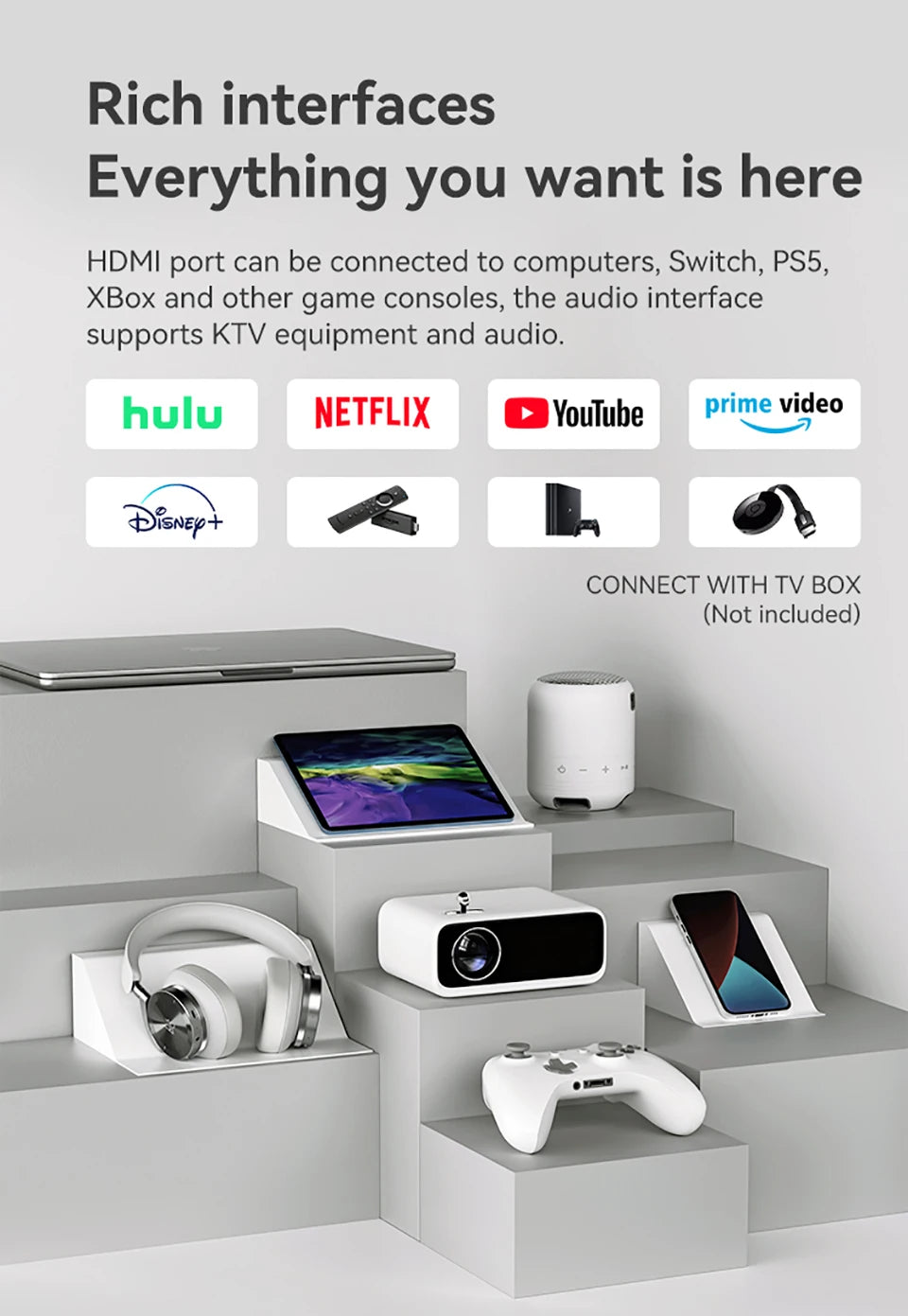 Wanbo Mini Protable Multimedia 720P Smart Projector Proyector Home Theater Video Beam LED 250 ANSI Projector Full HD