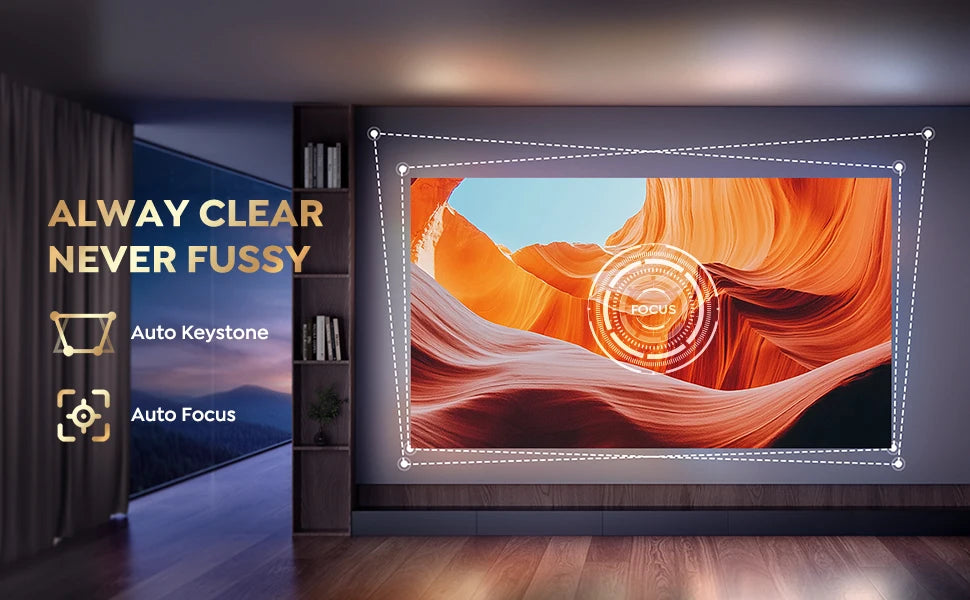 Projektor FHD 1080P - licenciran Netflix, samodejno ostrenje z umetno inteligenco, podpora za 4K 