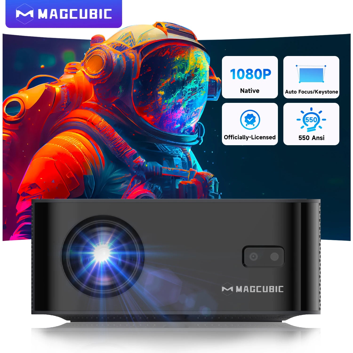 Projektor Magcubic HT600 - 1080P, 550 ANSI lumnov, Android 11 