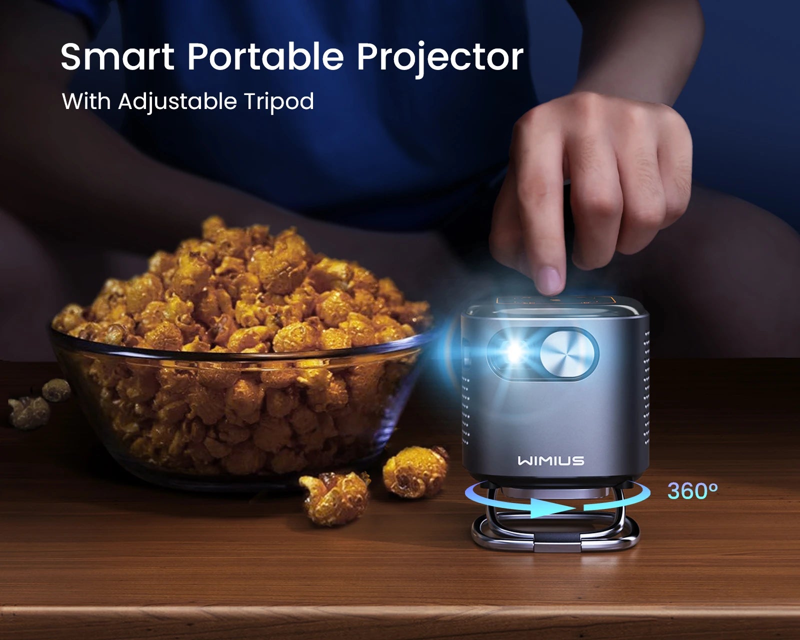 Mini projektor WiMiUS DLP | 1080P HD, pametni Android, prenosni in brezžični 