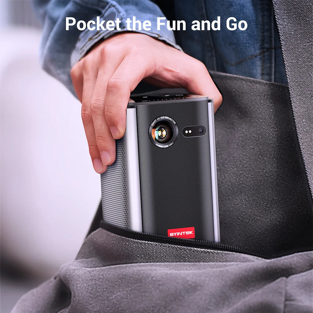 BYINTEK P70 3D 4K mini prenosni projektor DLP Auto Focus Smart Android WiFi LED 1080P video projektorji za domači kino z baterijo