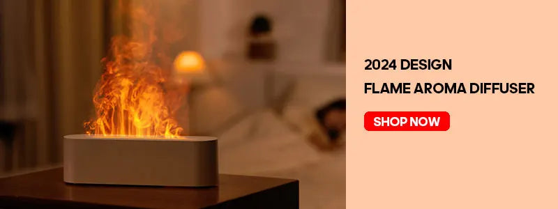 Aroma Diffuser & Air Humidifier | Ultrasonic Cool Mist Maker, LED Essential Oil Flame Lamp Difusor