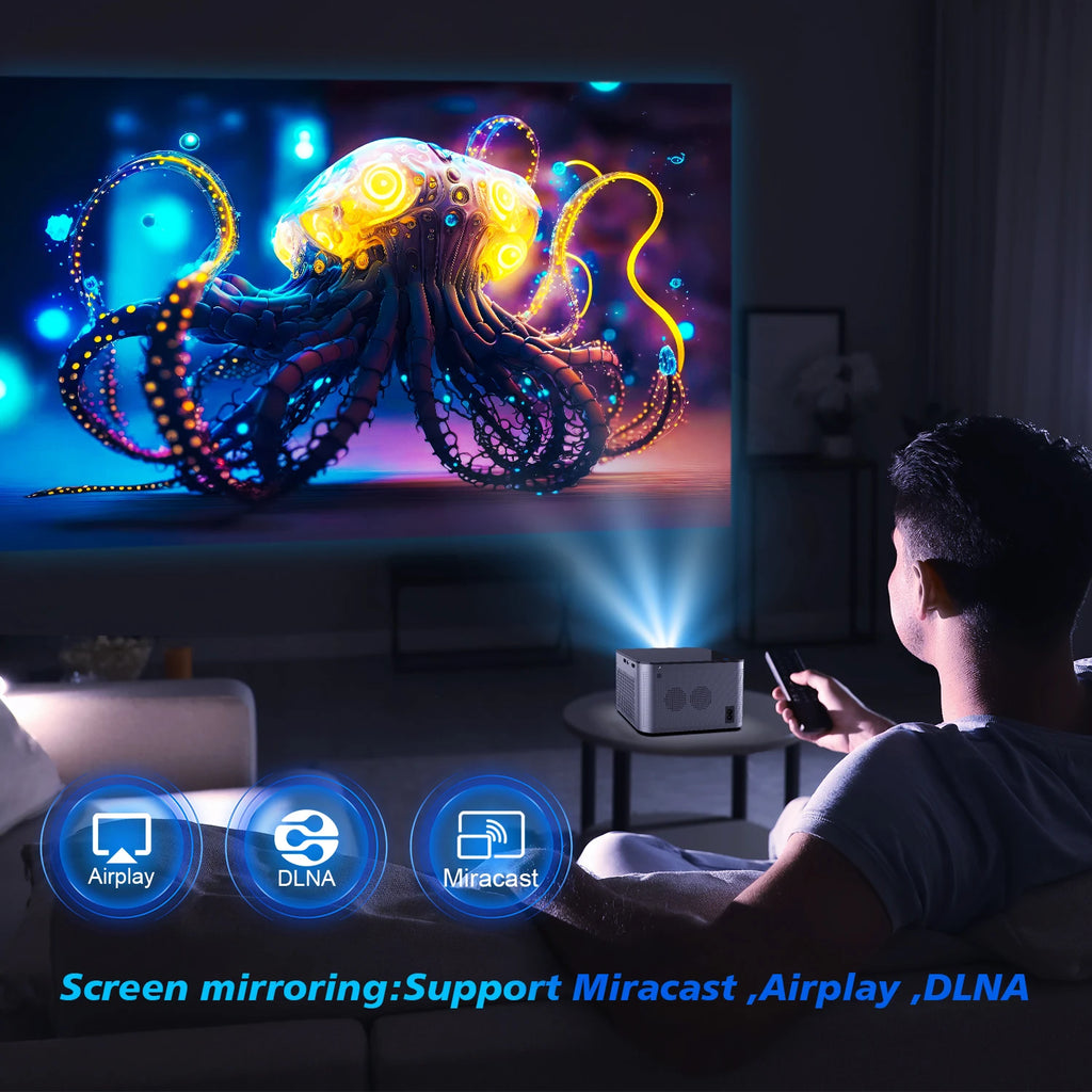 Projektor za domači kino Magcubic HY350 Pro 4K - 580 ANSI lumnov, Android 11, WiFi 6, ločljivost 1080P, glasovno upravljanje, elektronsko ostrenje, BT 5.0, čip Allwinner H713