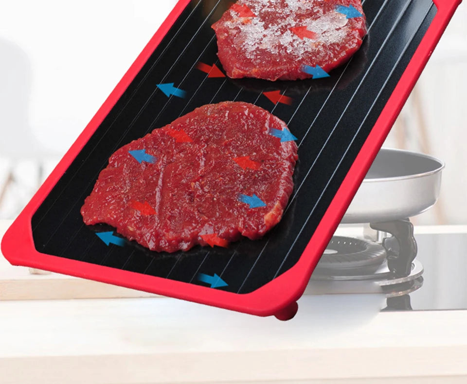 Fast Defrosting Tray | Quick Thaw for Frozen Meat, Seafood & Fruits