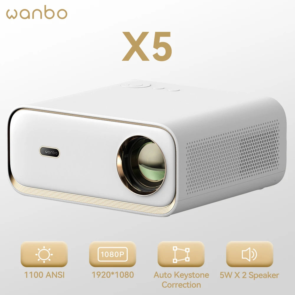 Wanbo X5 1100ANSI Android 9.0 projektor Dual Band Wifi 6 4K 1080P 20000 Lumnov projektor Office Home Theater Beamer Proyector 