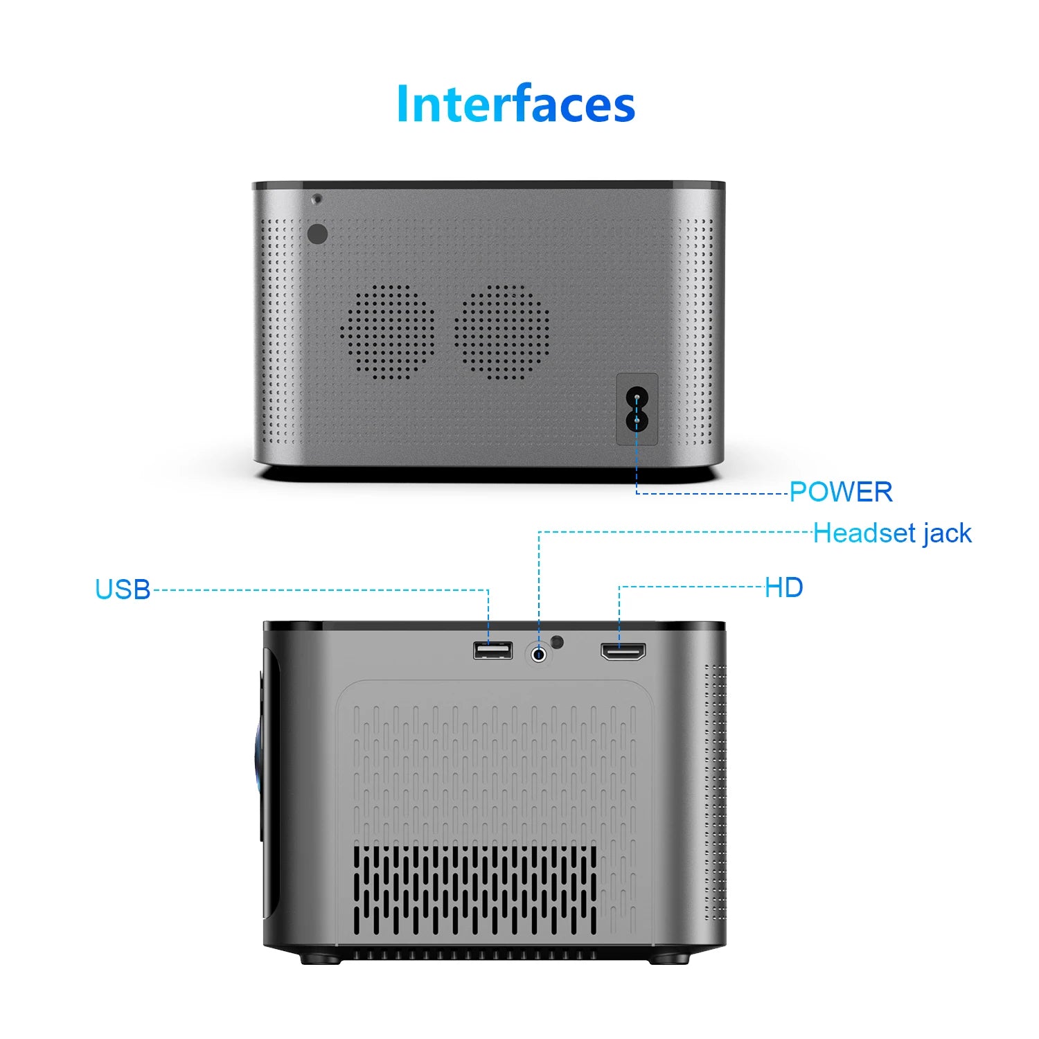 Projektor za domači kino Magcubic HY350 Pro 4K - 580 ANSI lumnov, Android 11, WiFi 6, ločljivost 1080P, glasovno upravljanje, elektronsko ostrenje, BT 5.0, čip Allwinner H713