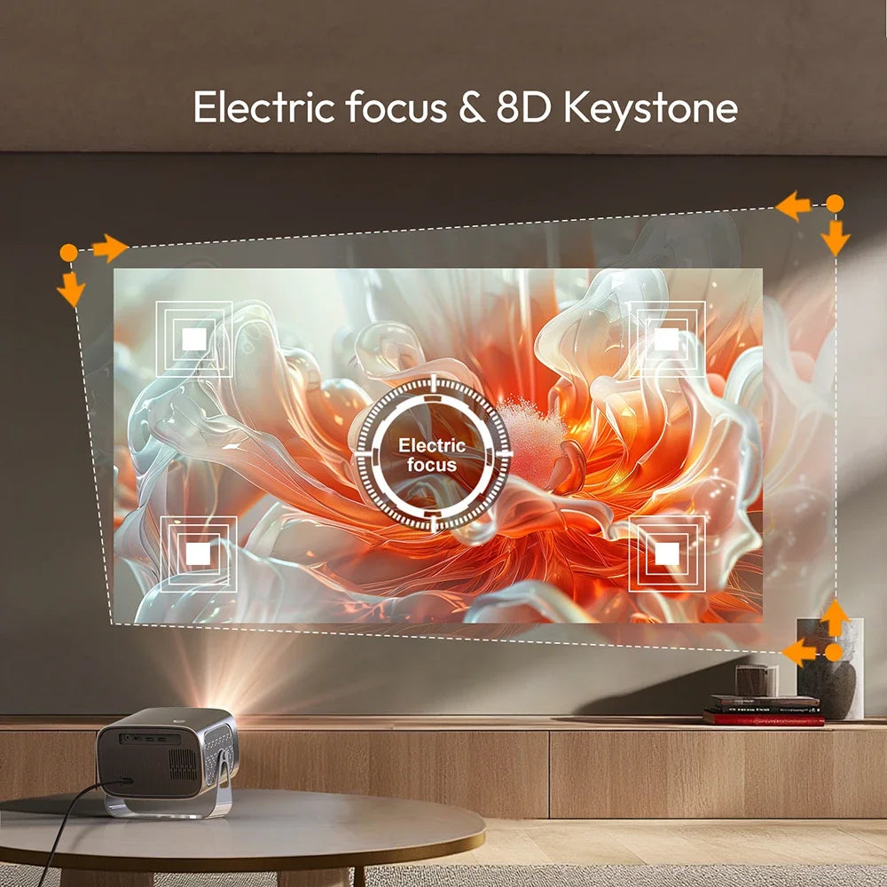 Mini prenosni projektor VEVSHAO A12 - LED, Android 11, WiFi 6, podpora za 4K 