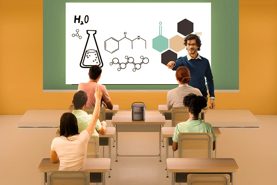 Projektor BYINTEK U80 Max 3D 4K - prenosni domači kino DLP z Androidom 11, WiFi, 1080P HD in vgrajeno baterijo 