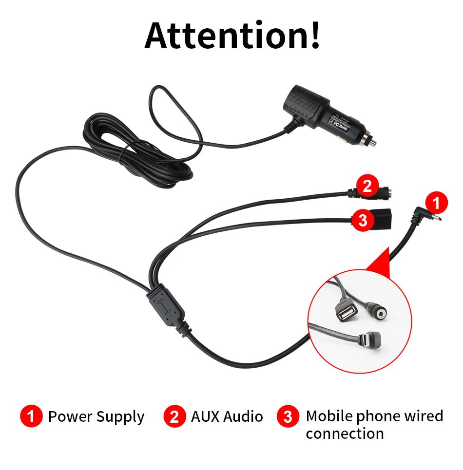 4K Dash Cam 3840x2160P - video snemanje, brezžični CarPlay &amp; Android Auto, 5G WiFi, GPS navigacija, AUX, avtomobilski DVR z dvojno lečo