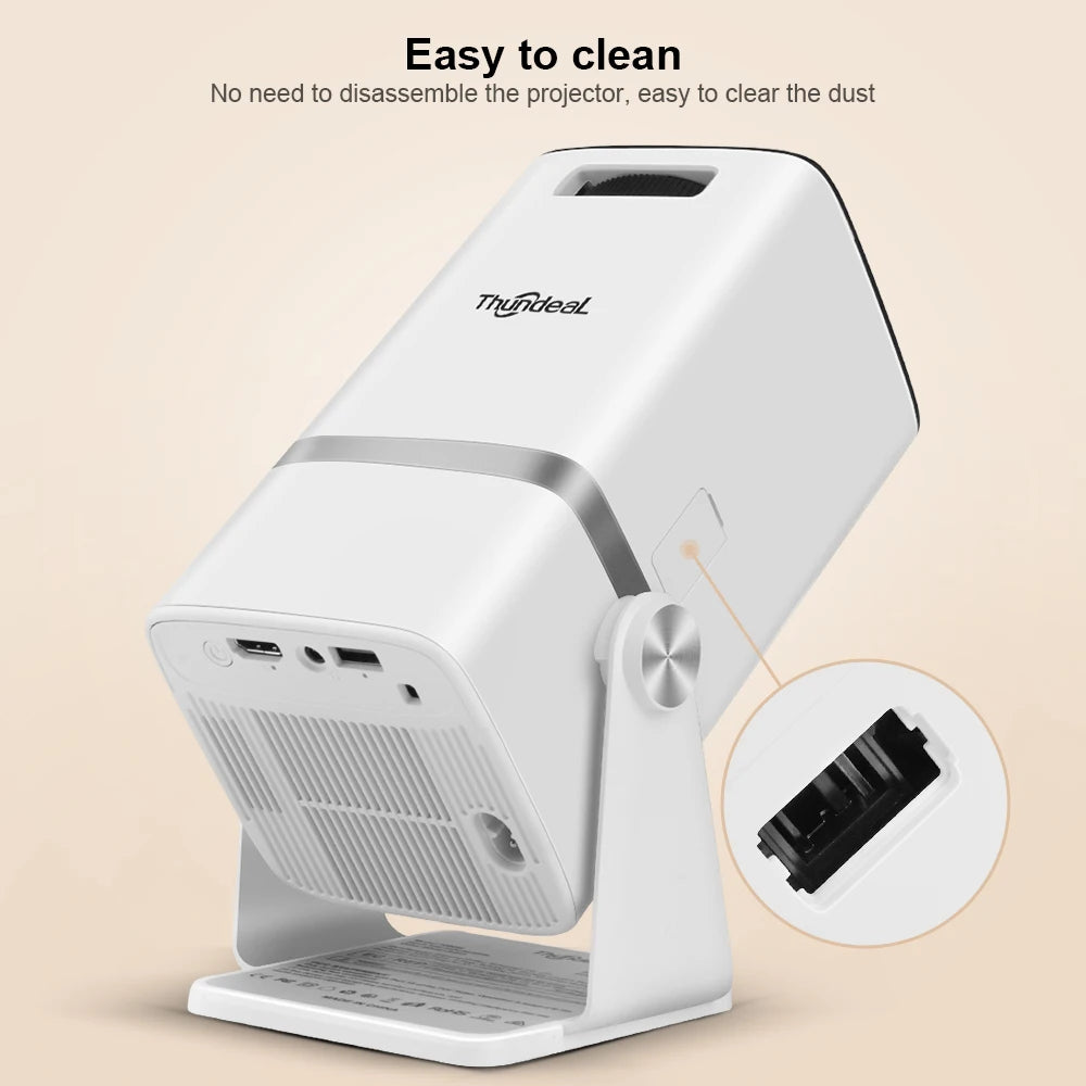 Mini projektor ThundeaL TD80W 4K Android WiFi | Prenosni projektor Full HD 1080P 3D za domači kino za sestanke in filme