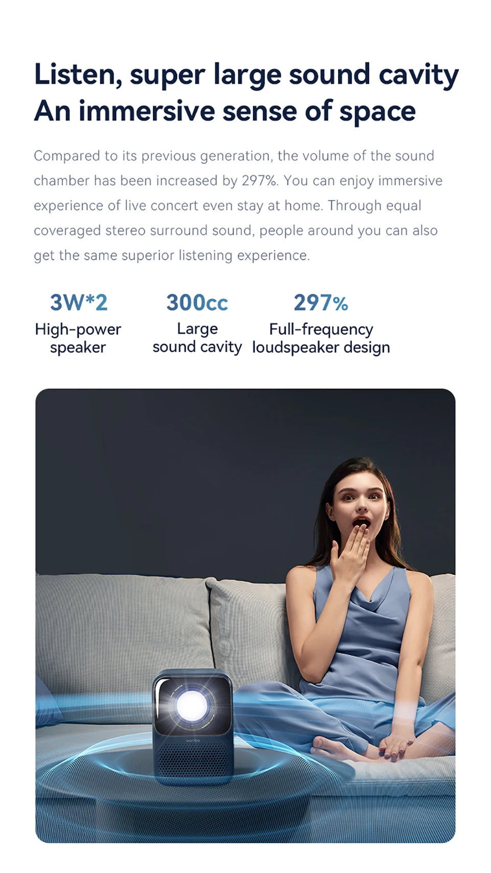 Mini projektor WANBO T2 Max Android 9.0, 1080p Full HD, 450 ANSI, WiFi, prenosni s HiFi zvokom za dom in na prostem 