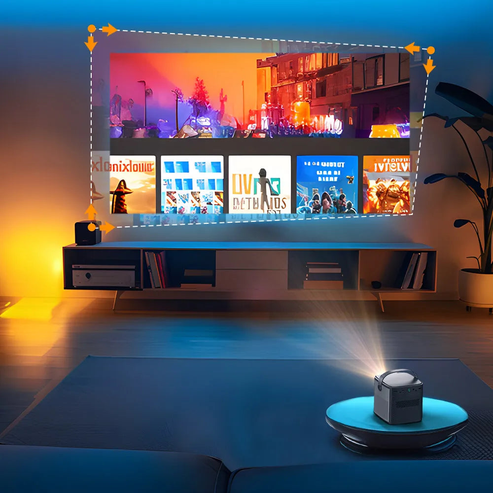 Projektor BYINTEK U80 Max 3D 4K - prenosni domači kino DLP z Androidom 11, WiFi, 1080P HD in vgrajeno baterijo 