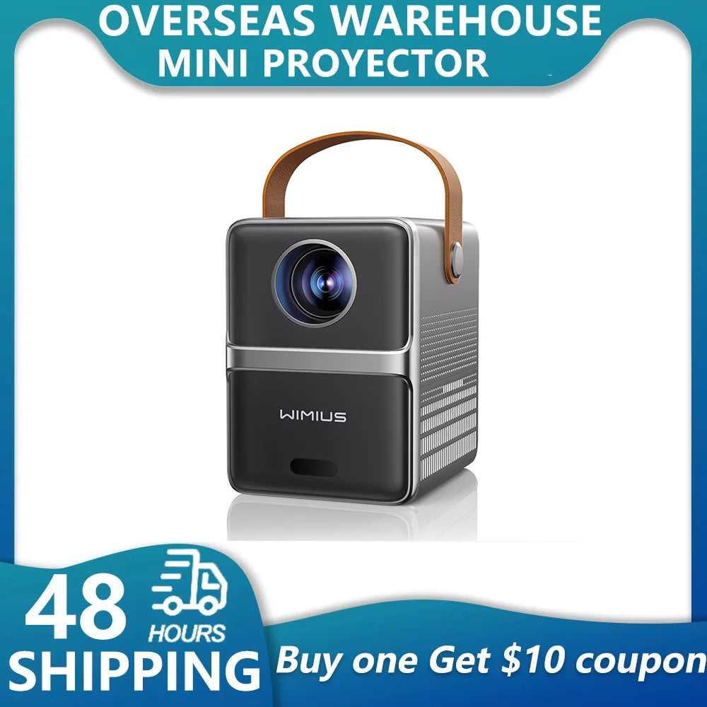 Prenosni projektor Wimius - 18000 lumnov, 5G WiFi, Bluetooth, Full HD 