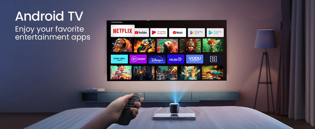 Mini projektor WiMiUS DLP | 1080P HD, pametni Android, prenosni in brezžični 