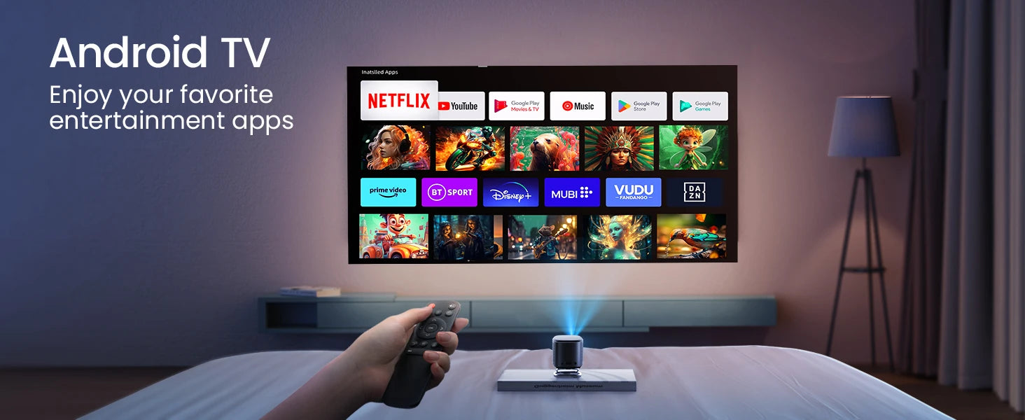 Mini projektor WiMiUS DLP | 1080P HD, pametni Android, prenosni in brezžični 