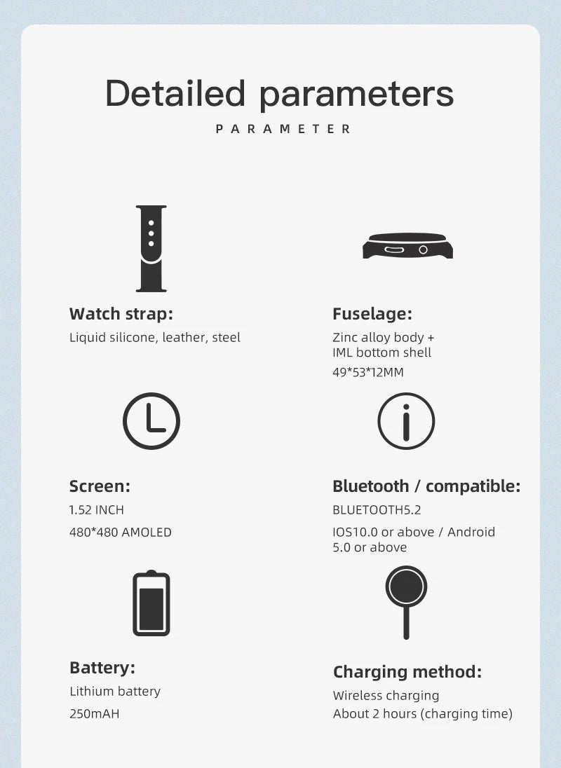 Z93 Pro Smartwatch – 1.52” AMOLED HD Display, Gesture Control, 3-7 Day Battery, Multi-Language, Health & Sports Monitoring iTrade.si