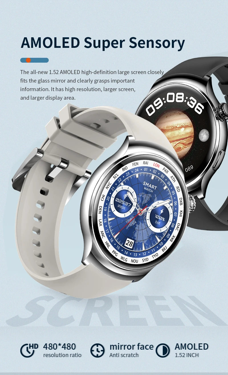Z93 Pro Smartwatch – 1.52” AMOLED HD Display, Gesture Control, 3-7 Day Battery, Multi-Language, Health & Sports Monitoring iTrade.si