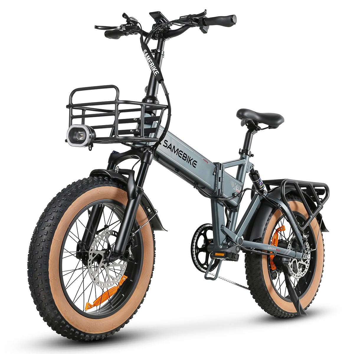Samebike XWLX09-II-FT 20-Inch Black with 48V 15Ah Lithium-ion Battery 7-Speed Hydraulic Disc Brake 4.0 Fat Tire Folding Mountain Bike