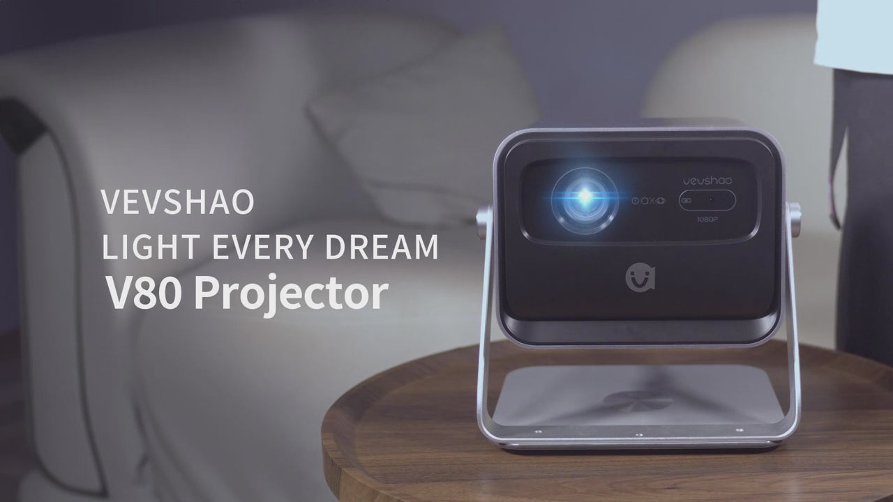 VEVSHAO V80 DLP projektor Full HD 1080P, 2200 ANSI lumnov, Android 11, WiFi 6