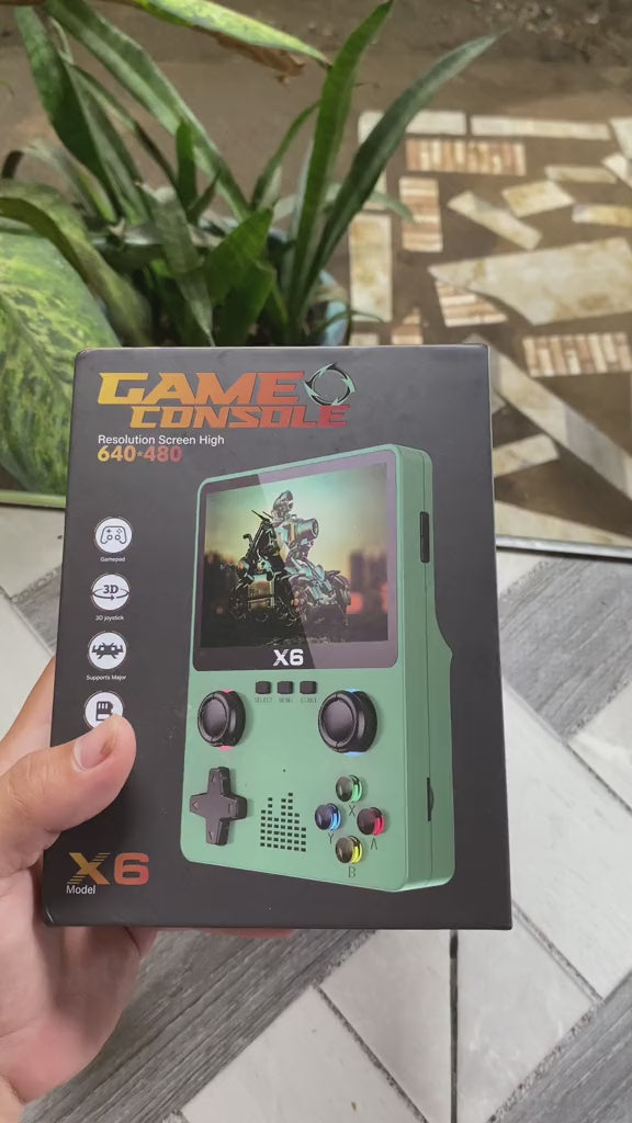 Prenosna igralna konzola X6 s 3,5-palčnim zaslonom IPS, ročni predvajalnik iger z dvojnimi krmilnimi palicami in 11 vgrajenimi simulatorji - video igra GBA