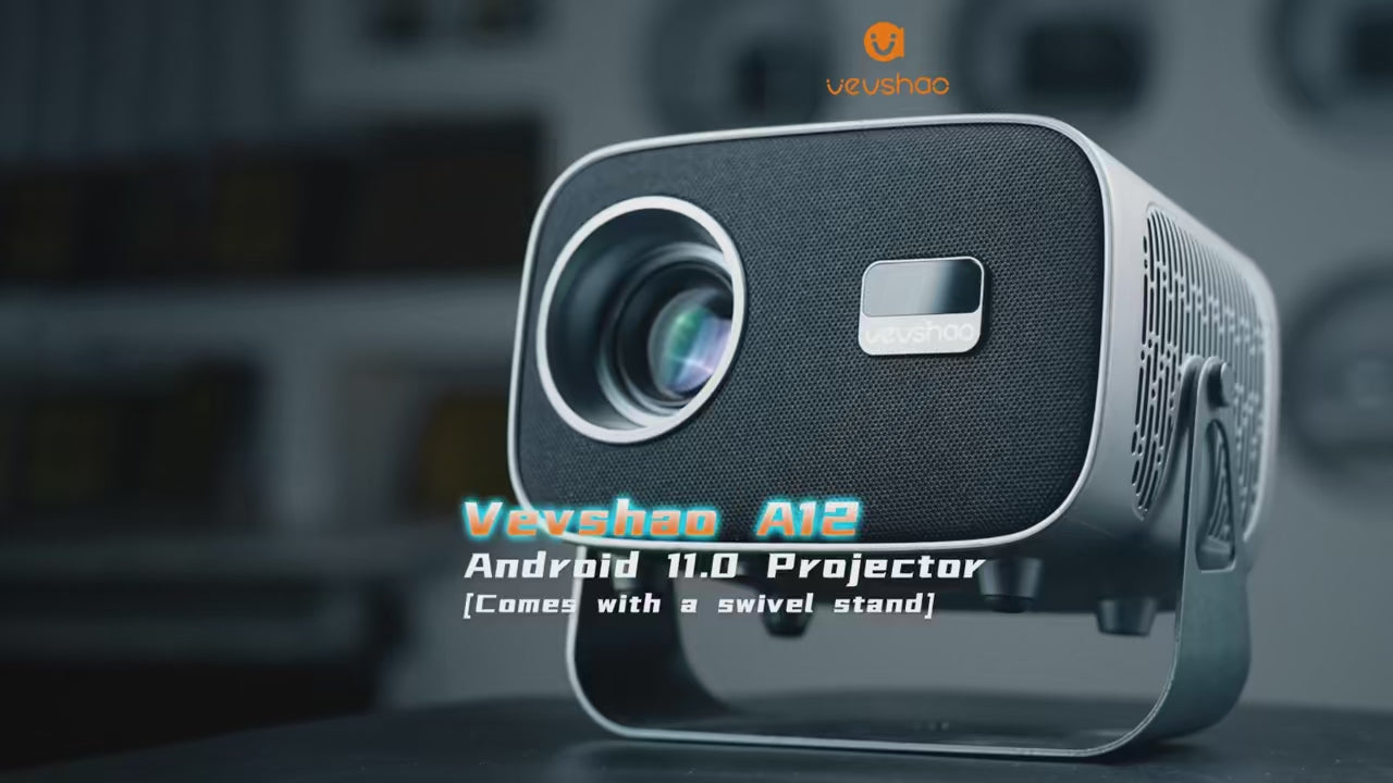 Mini prenosni projektor VEVSHAO A12 - LED, Android 11, WiFi 6, podpora za 4K 