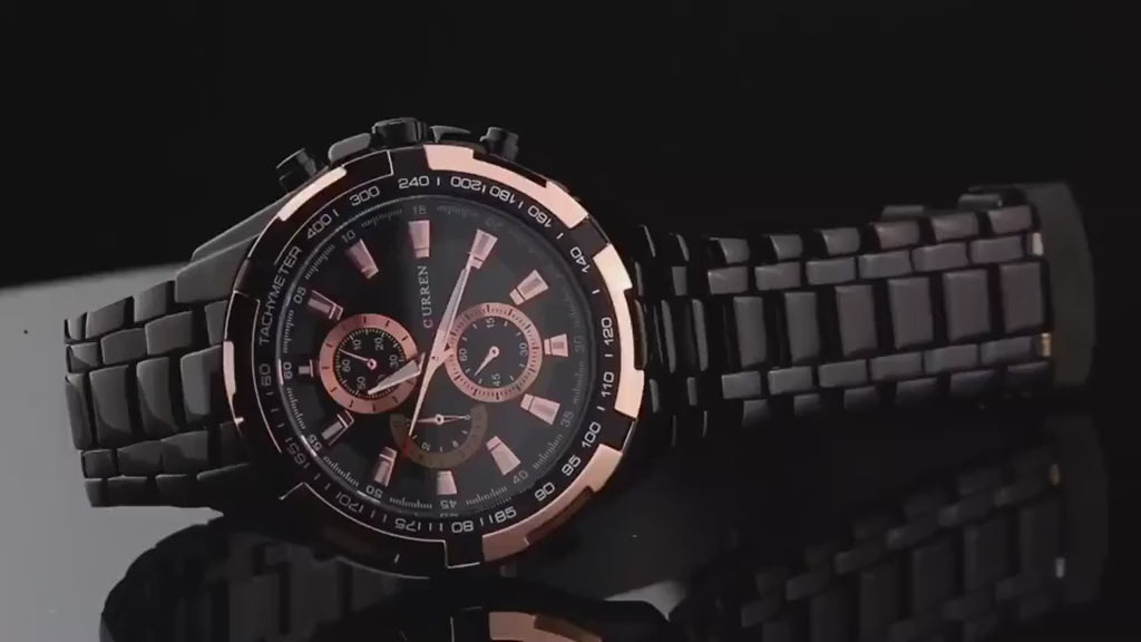 Curren 8023 Men's Sports Watch | Stainless Steel Band, Quartz Movement