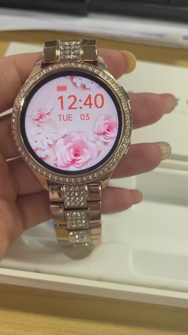 AK53 Luxury Women's Smartwatch | Diamond Bezel, Fitness Tracker, Bluetooth Call