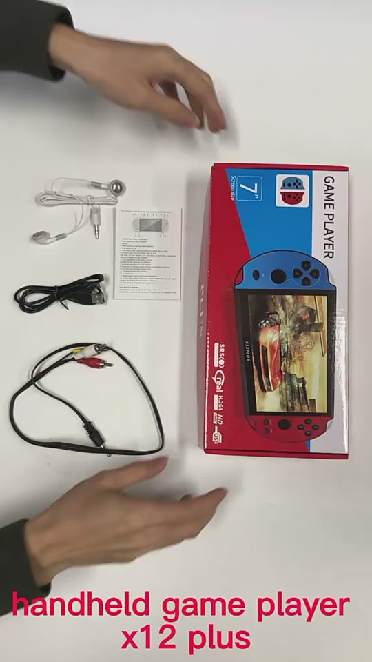 Prenosna igralna konzola X12 Plus | 7'' zaslon, 10.000 retro iger, 16 GB prostora za shranjevanje
