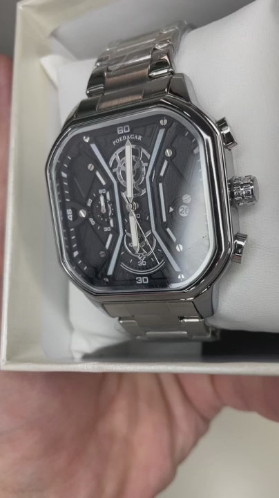 POEDAGAR 922 Men's Chronograph Square Watch: A Fusion of Elegance and Precision in Timekeeping