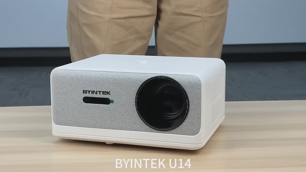 Pametni projektor BYINTEK LOVE U14 4K - 1250 ANSI lumnov, Full HD 1080P, WiFi 6, Bluetooth, samodejno ostrenje, pripravljen za domači kino 