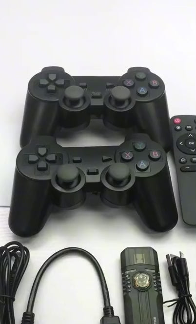 X8 Game TV Stick | 4K HD, brezžični krmilnik, dvojni OS, 64 GB, retro in igre PS1