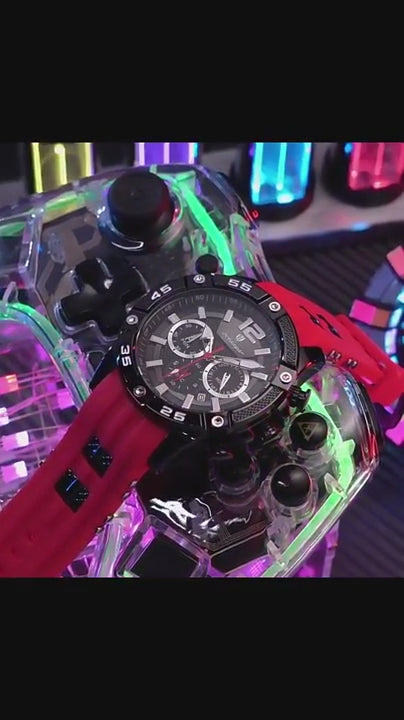 Poedagar 912 Men's Chronograph Watch | Waterproof, Luminous, Silicone Strap