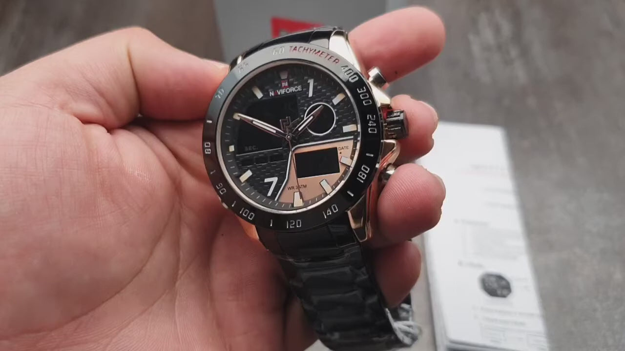 NAVIFORCE 9171 SBEBE Luxury Wrist Watch: Fashion, Sport Quartz, Male Watches – Reloj Navy Force Elegance