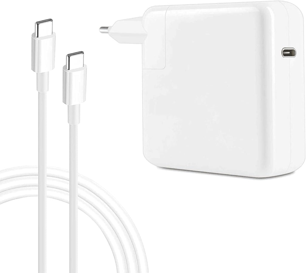 NRG+ Hitri polnilnik 96W USB-C Tip C z adapterjem za napajanje z 2M USB-C do USB-C kablom za polnjenje za MacBook Pro.