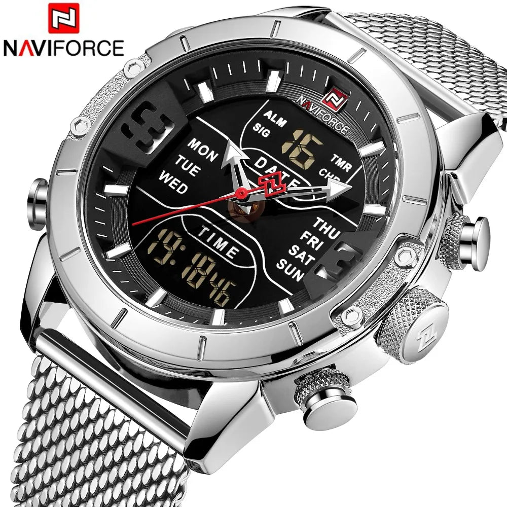 NAVIFORCE 9153 High-Quality Men's Quartz Hand Watch: Premium Stainless Steel Strap, Exquisite Craftsmanship iTrade.si