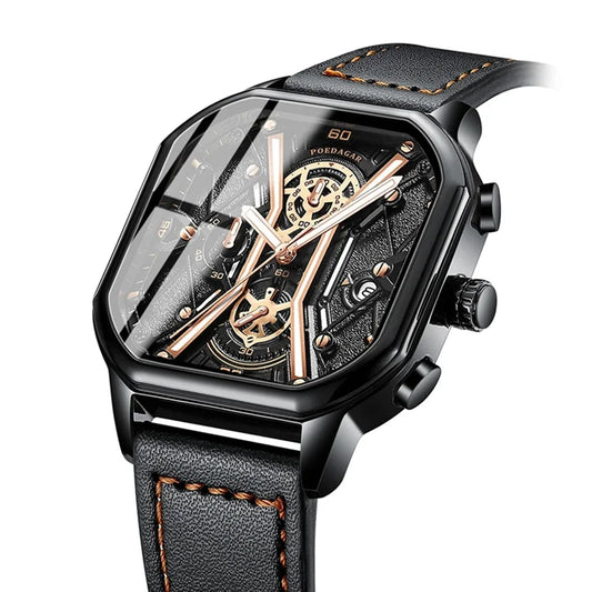 POEDAGAR 922 Men's Chronograph Square Watch: A Fusion of Elegance and Precision in Timekeeping iTrade.si
