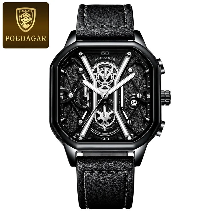 POEDAGAR 922 Men's Chronograph Square Watch: A Fusion of Elegance and Precision in Timekeeping iTrade.si