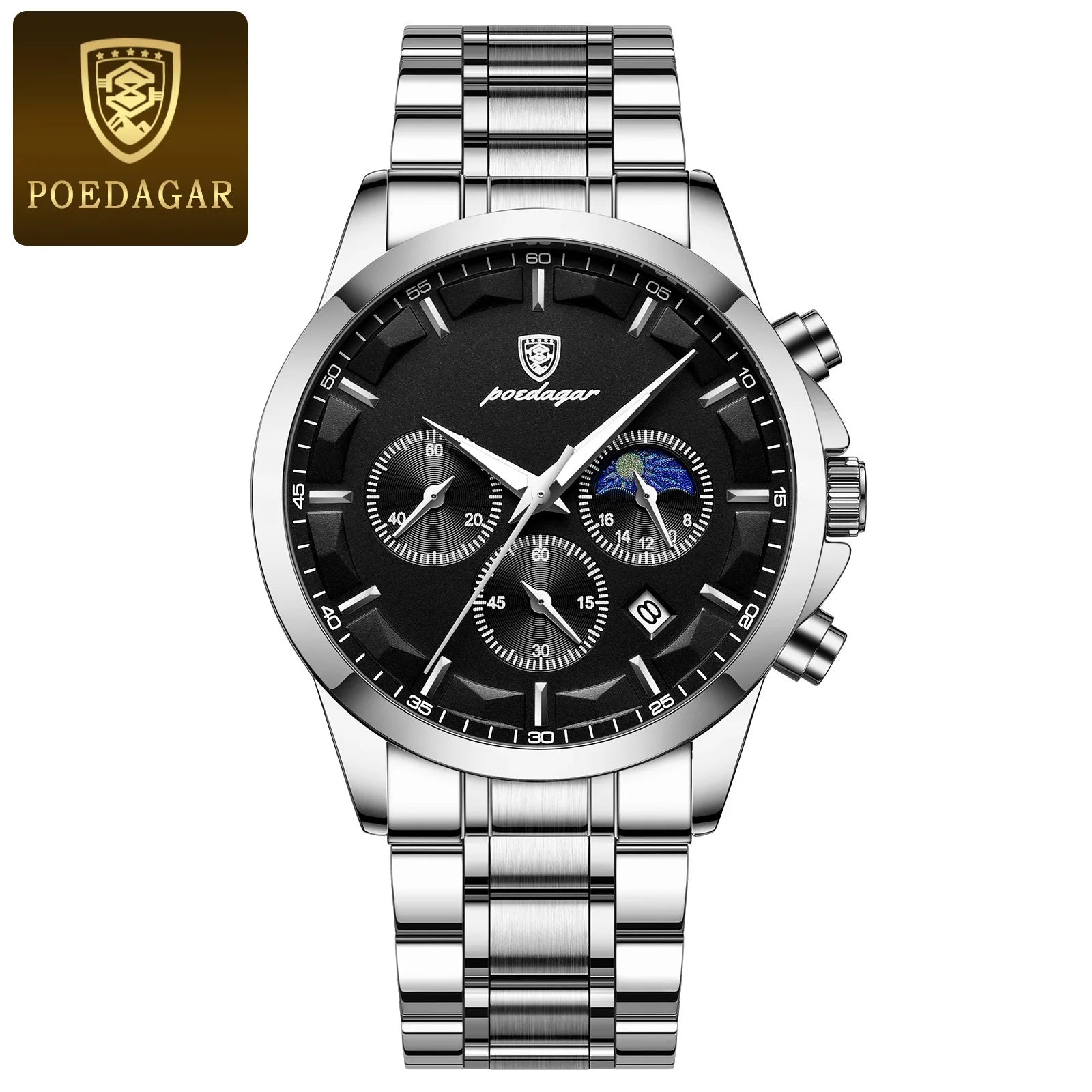 POEDAGAR 928 Men's Genuine Leather Sport Quartz Watch: Luminous Calendar Date, Business Function, Waterproof Elegance iTrade.si