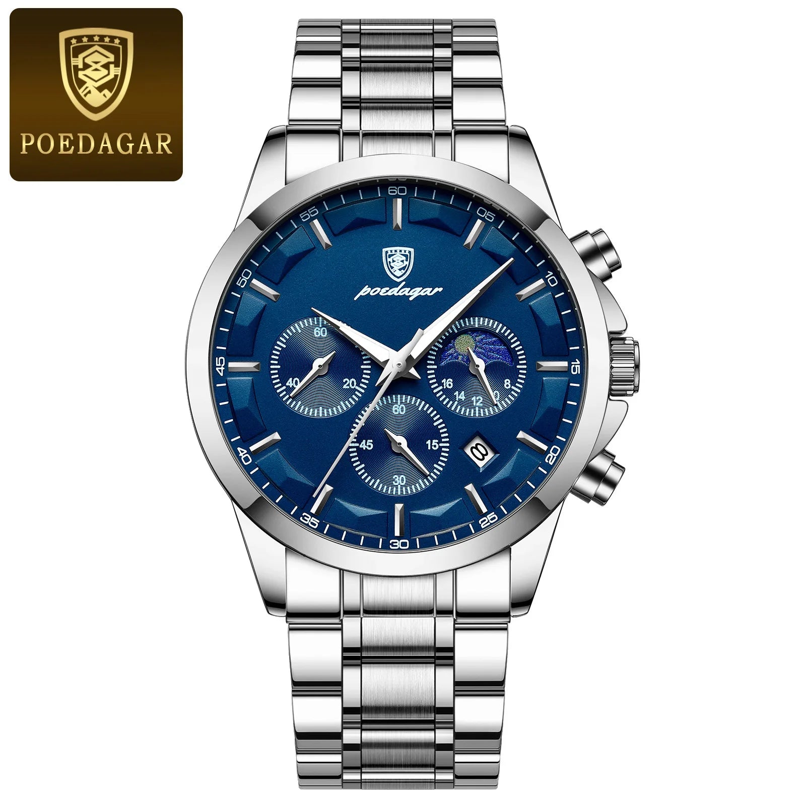POEDAGAR 928 Men's Genuine Leather Sport Quartz Watch: Luminous Calendar Date, Business Function, Waterproof Elegance iTrade.si