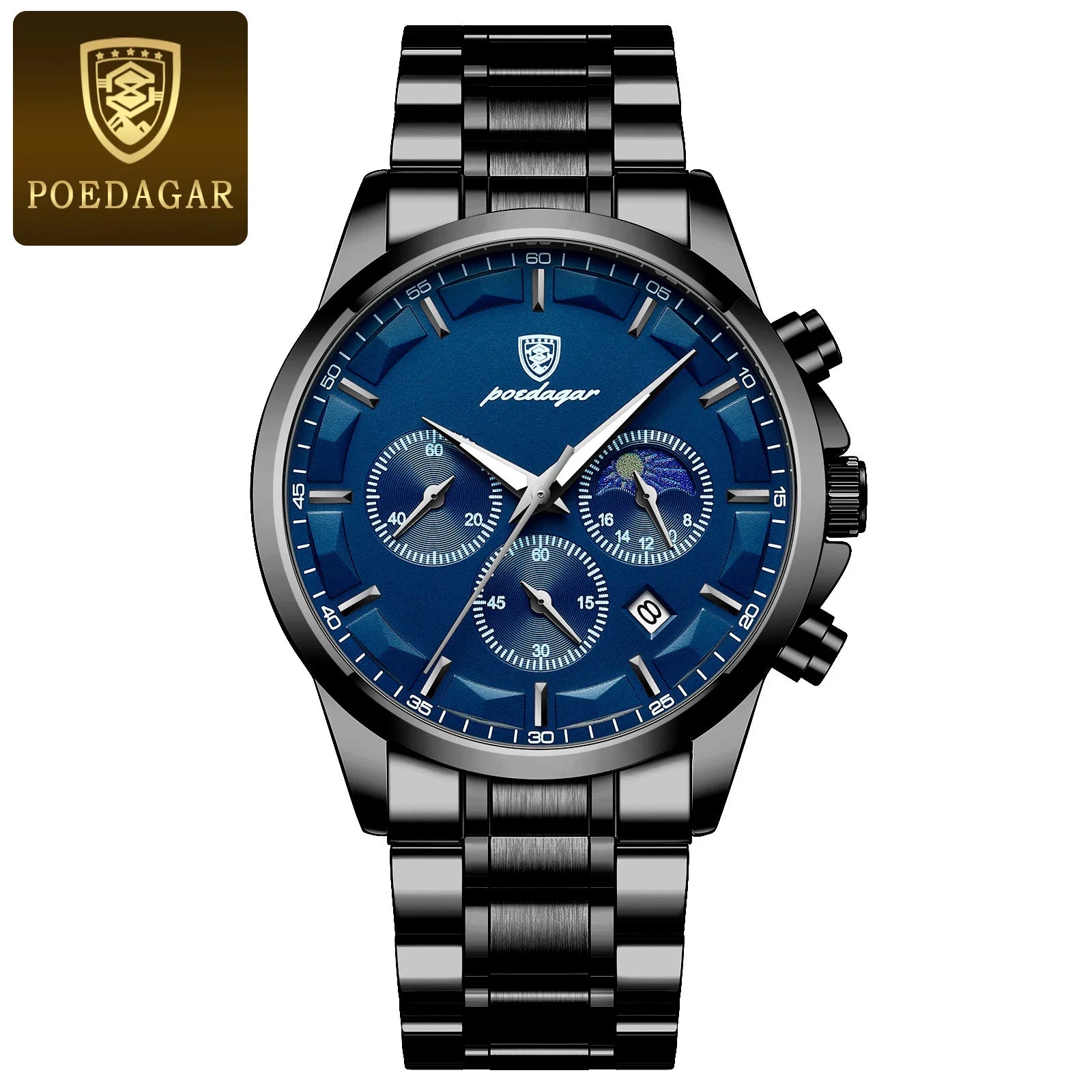 POEDAGAR 928 Men's Genuine Leather Sport Quartz Watch: Luminous Calendar Date, Business Function, Waterproof Elegance iTrade.si